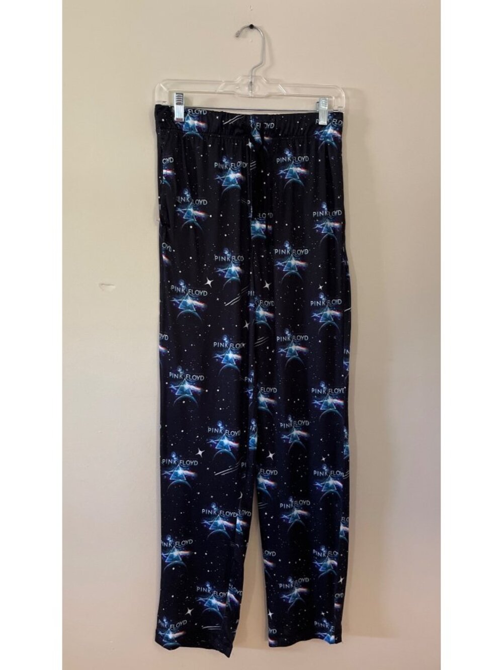 Pink Floyd Mens Small Black Pajama Sleep Pants Dark Side Of The Moon Pockets